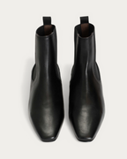 Anonymous Copenhagen Gaby 40 Black Leather Ankle Boot with Elastic, top view
