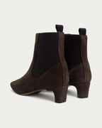 Anonymous Copenhagen Gaby 40 Coffee Brown Suede Ankle Boot with Elastic, back view