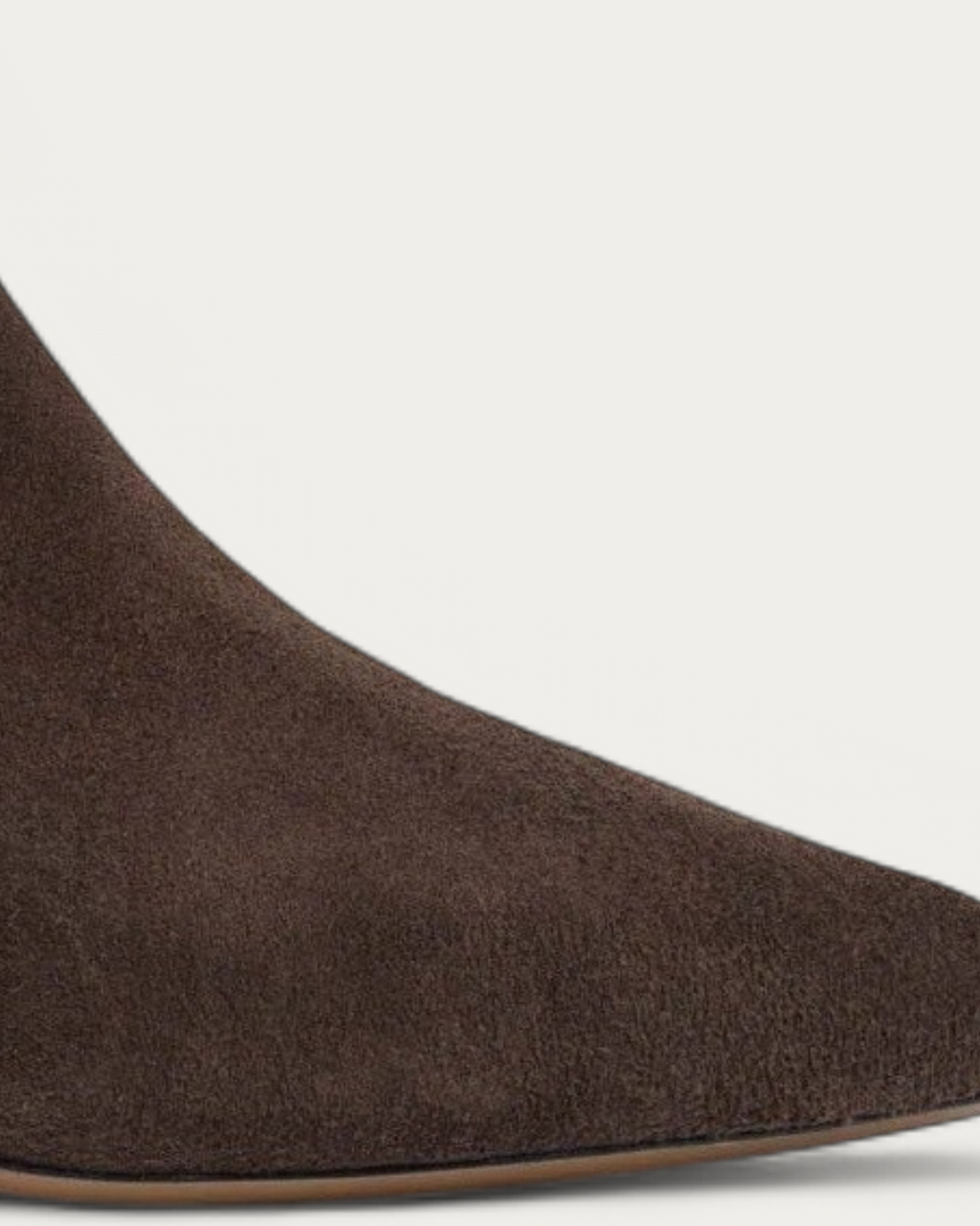 Anonymous Copenhagen Gaby 40 Coffee Brown Suede Ankle Boot with Elastic, toe detail