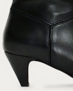 Anonymous Copenhagen Jasmina 50 Black Leather Knee High Boot, heel detail