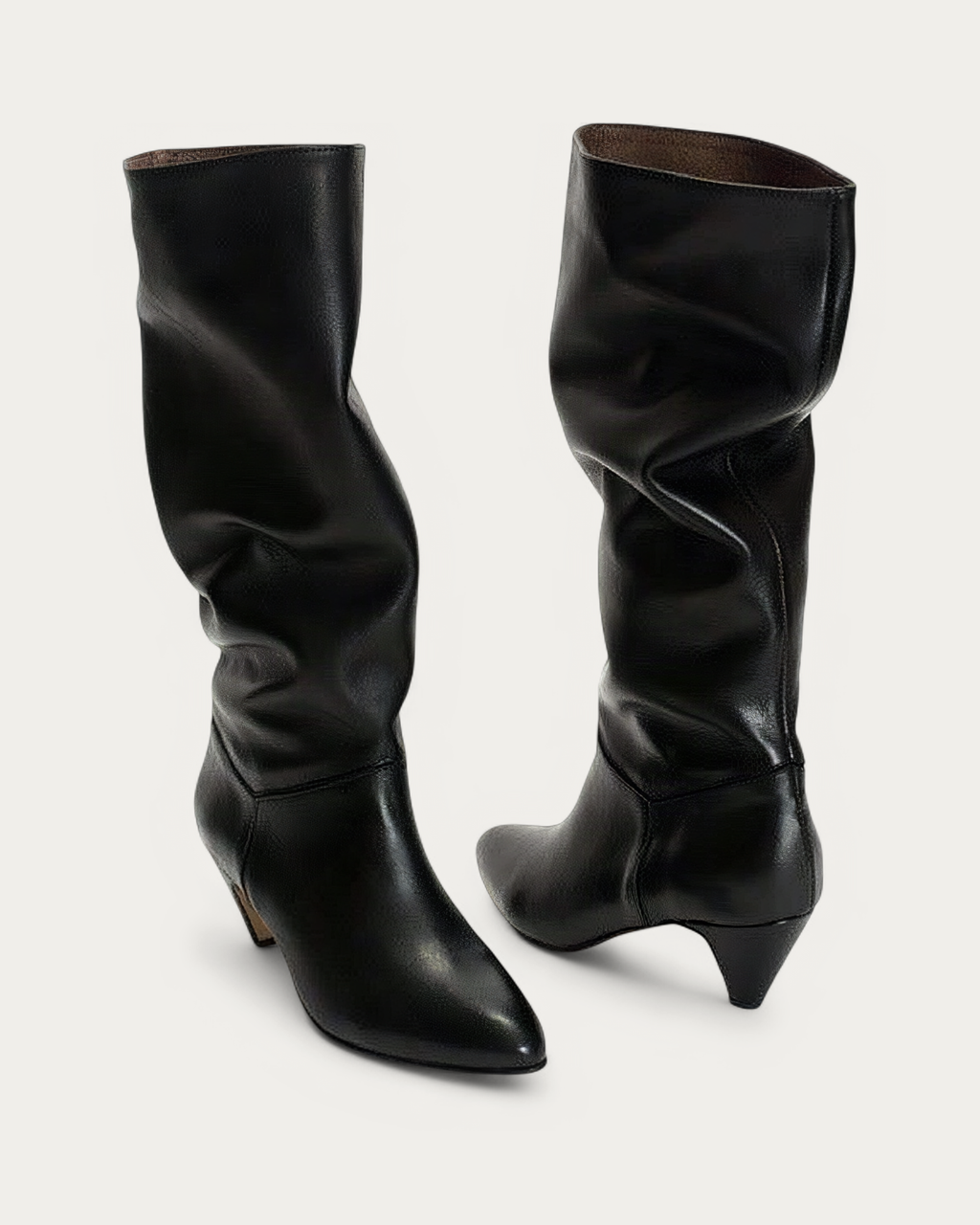 Anonymous Copenhagen Jasmina 50 Black Leather Knee High Boot, pair, side view