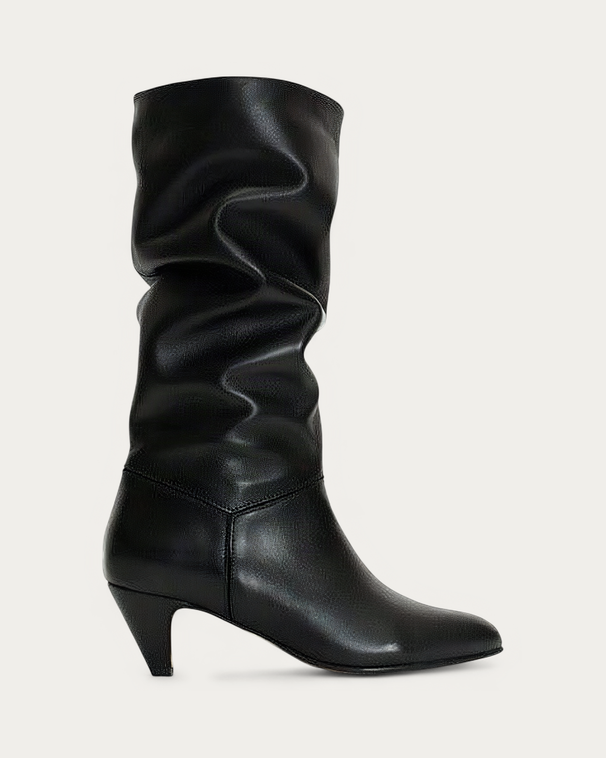 Anonymous Copenhagen Jasmina 50 Black Leather Knee High Boot, side profile