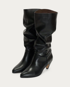 Anonymous Copenhagen Jasmina 50 Black Leather Knee High Boot, three-quarter view