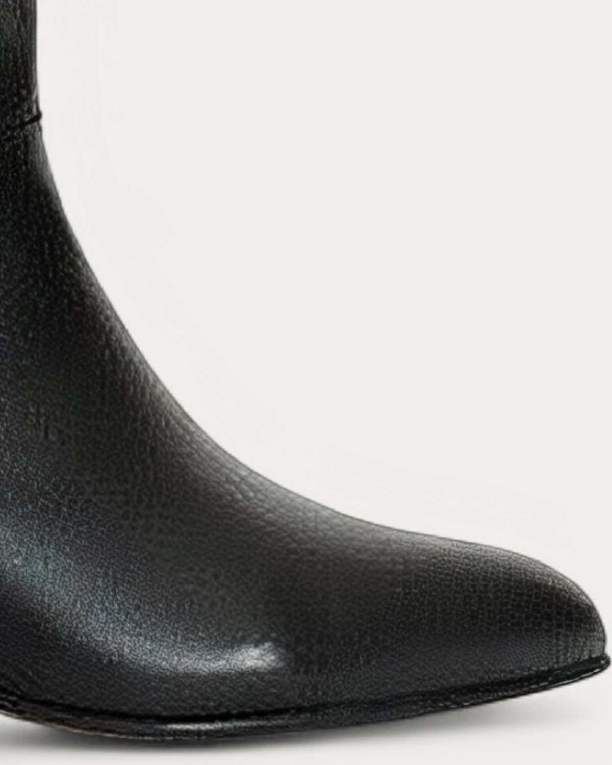 Anonymous Copenhagen Jasmina 50 Black Leather Knee High Boot, toe detail