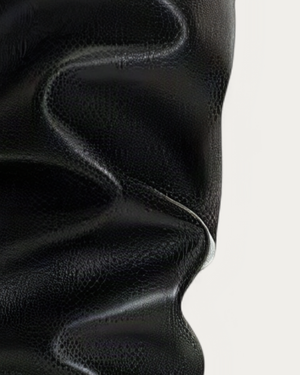 Anonymous Copenhagen Jasmina 50 Black Leather Knee High Boot, upper detail