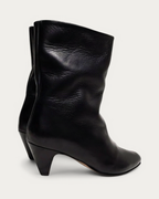 Anonymous Copenhagen Vully 50 Black Leather Stiletto Ankle Boot, back view