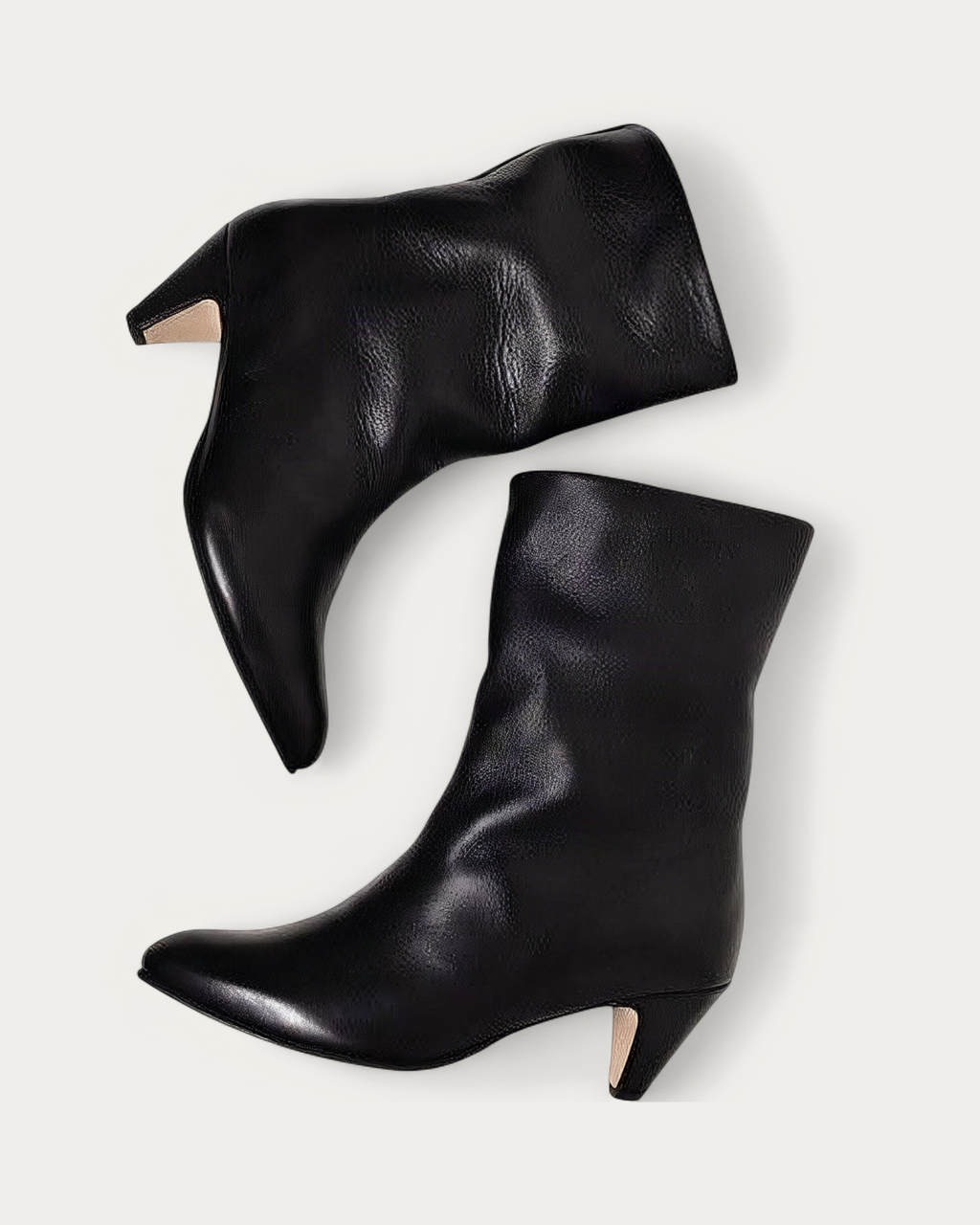 Anonymous Copenhagen Vully 50 Black Leather Stiletto Ankle Boot, pair view