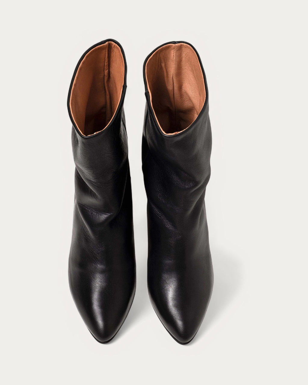 Anonymous Copenhagen Vully 50 Black Leather Stiletto Ankle Boot, top view