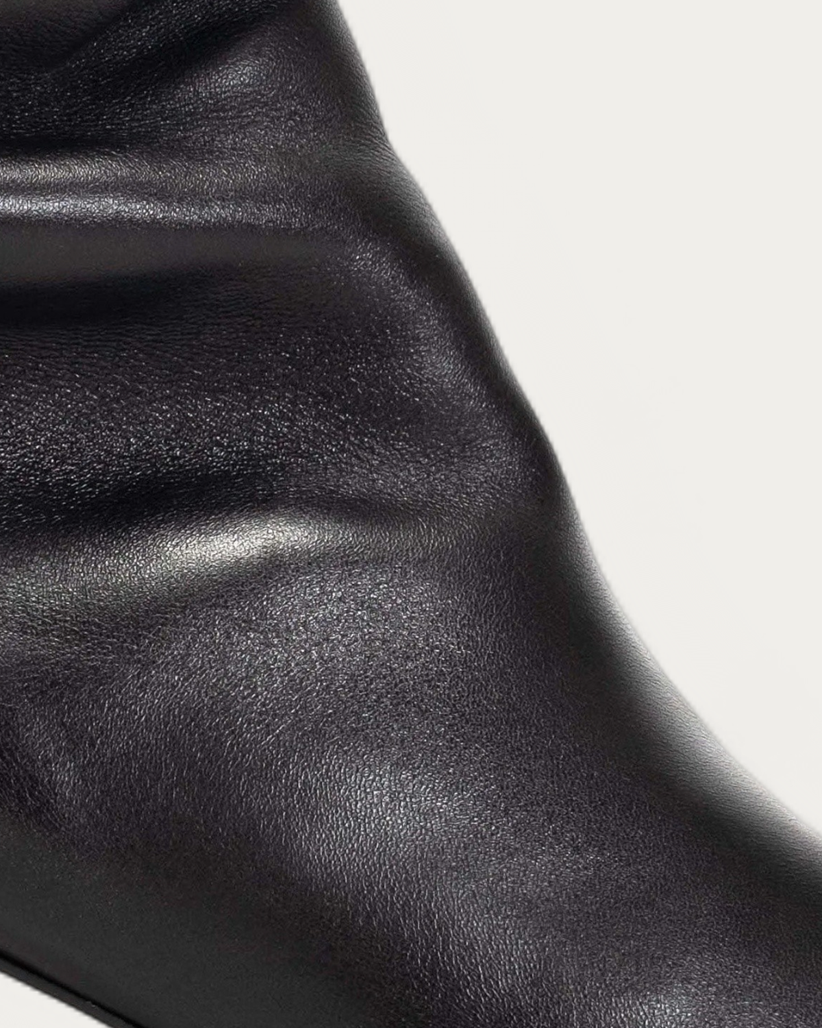 Anonymous Copenhagen Vully 50 Black Leather Stiletto Ankle Boot, upper detail