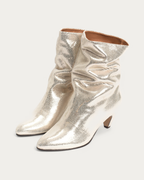 Anonymous Copenhagen Vully 50 Cracked Champagne Metallic Stiletto Ankle Boot, pair view