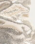 Anonymous Copenhagen Vully 50 Cracked Champagne Metallic Stiletto Ankle Boot, upper detail