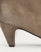Anonymous Copenhagen Vully 50 Mushroom Suede Slouch Ankle Boot, heel detail
