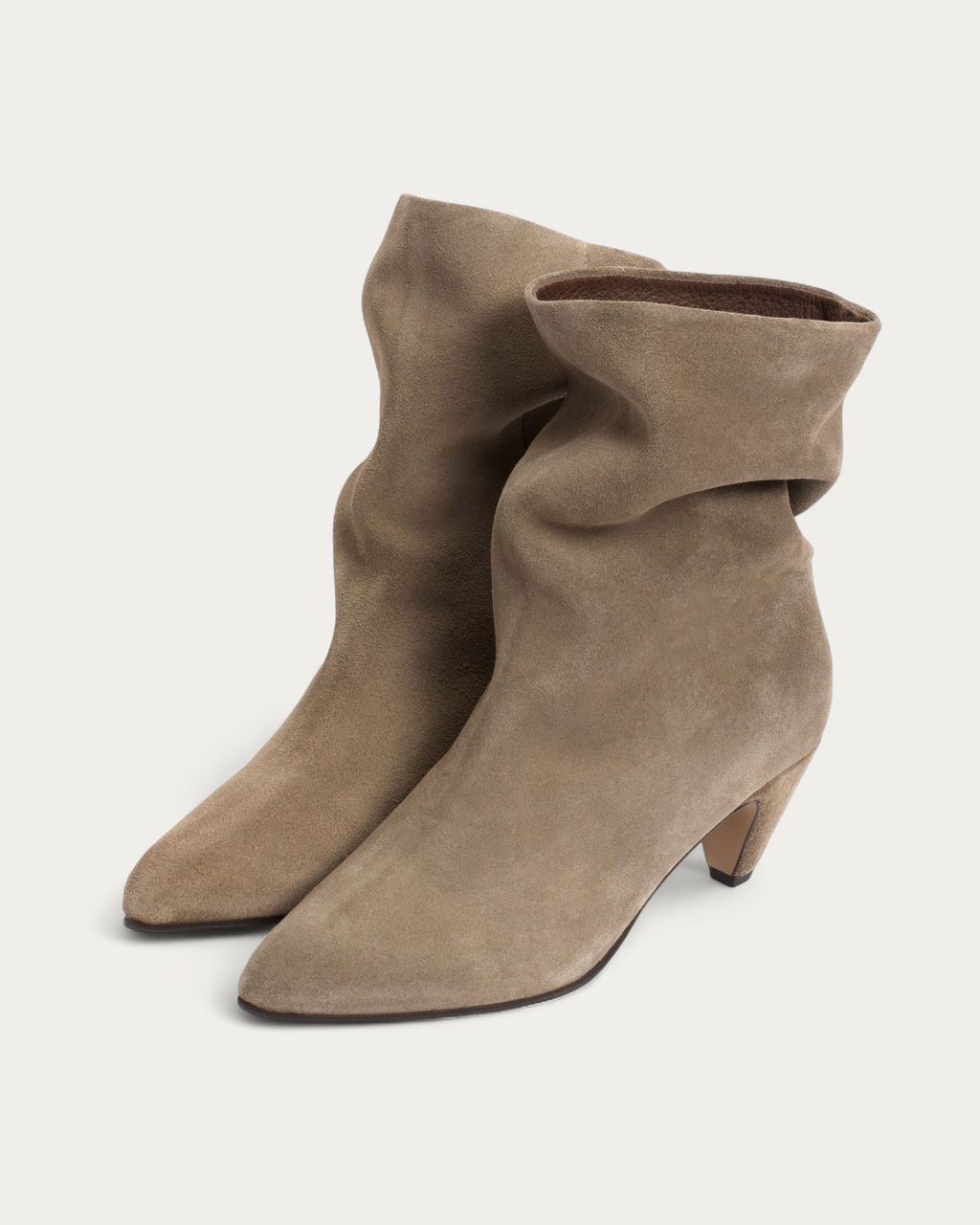 Anonymous Copenhagen Vully 50 Mushroom Suede Slouch Ankle Boot, pair view
