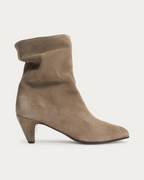 Anonymous Copenhagen Vully 50 Mushroom Suede Slouch Ankle Boot, side profile