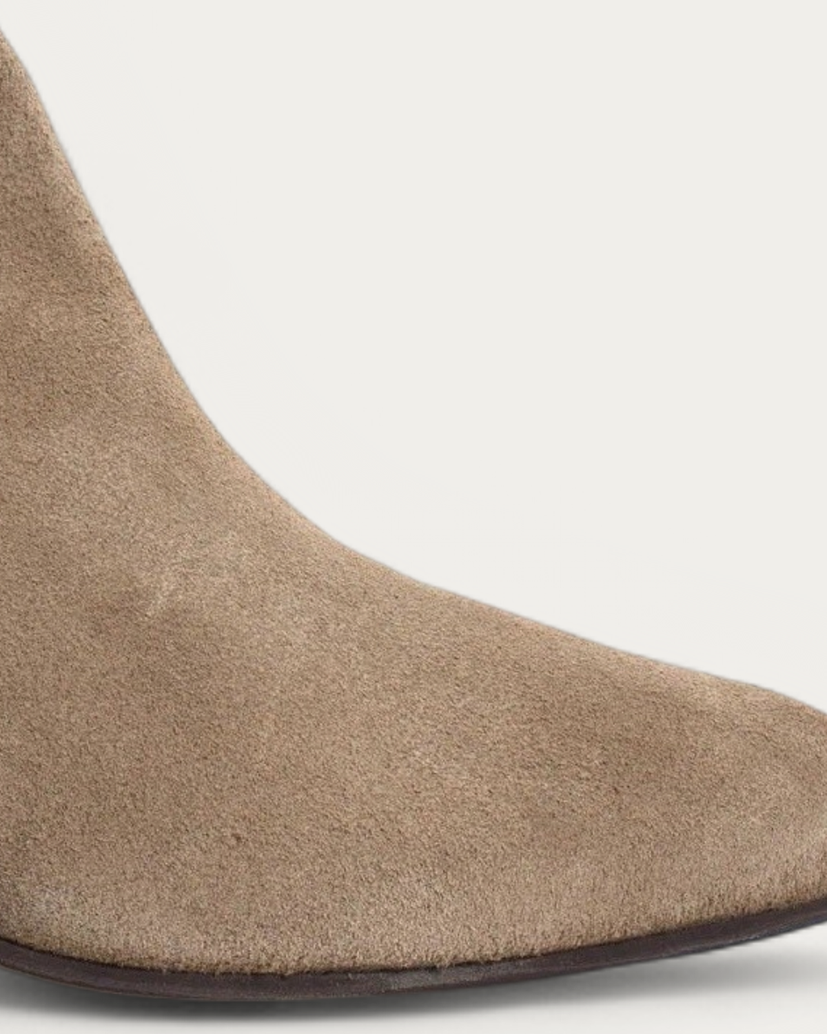 Anonymous Copenhagen Vully 50 Mushroom Suede Slouch Ankle Boot, toe detail