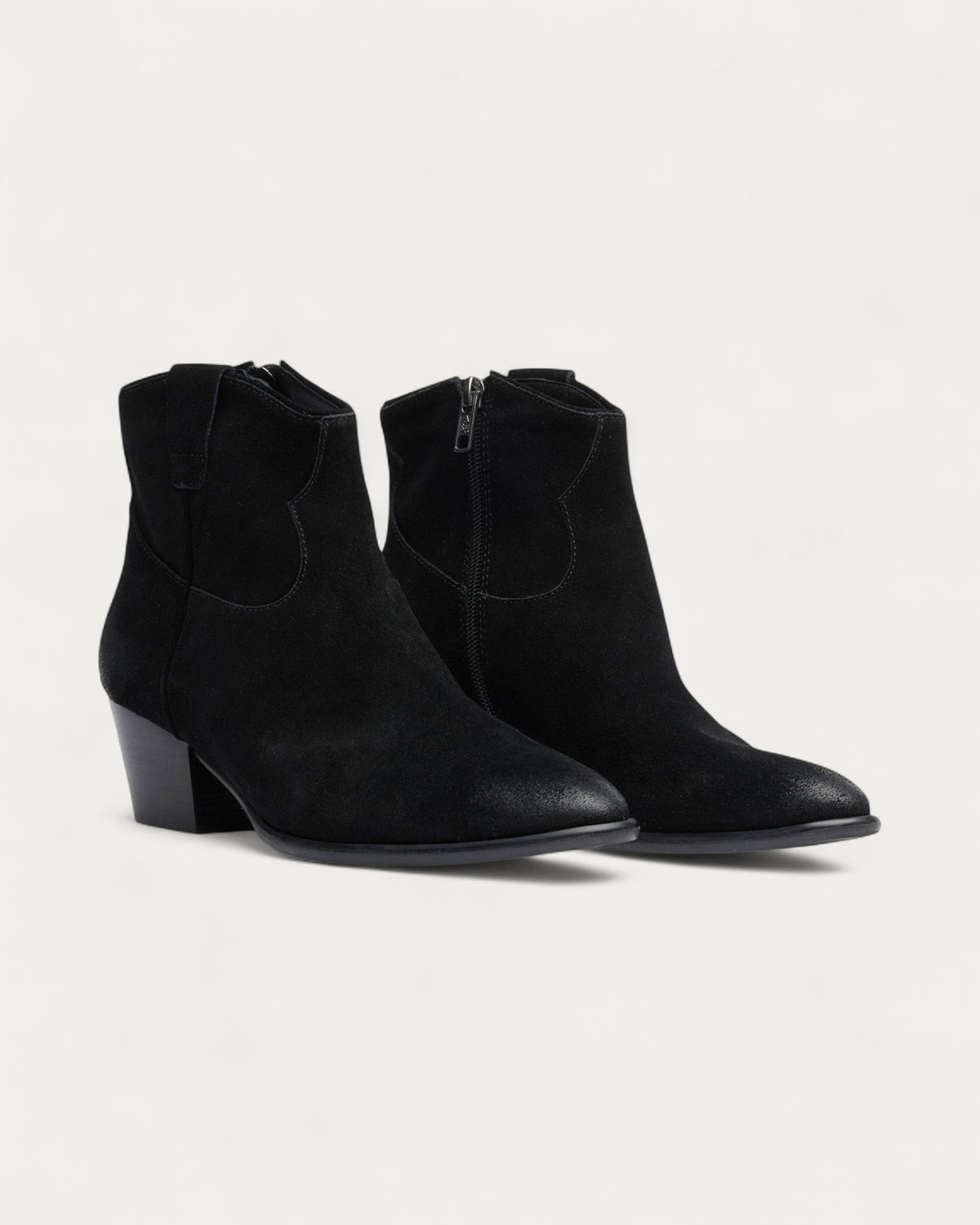 Ash Fame Mid Heel Boot In Suede Black - view 2