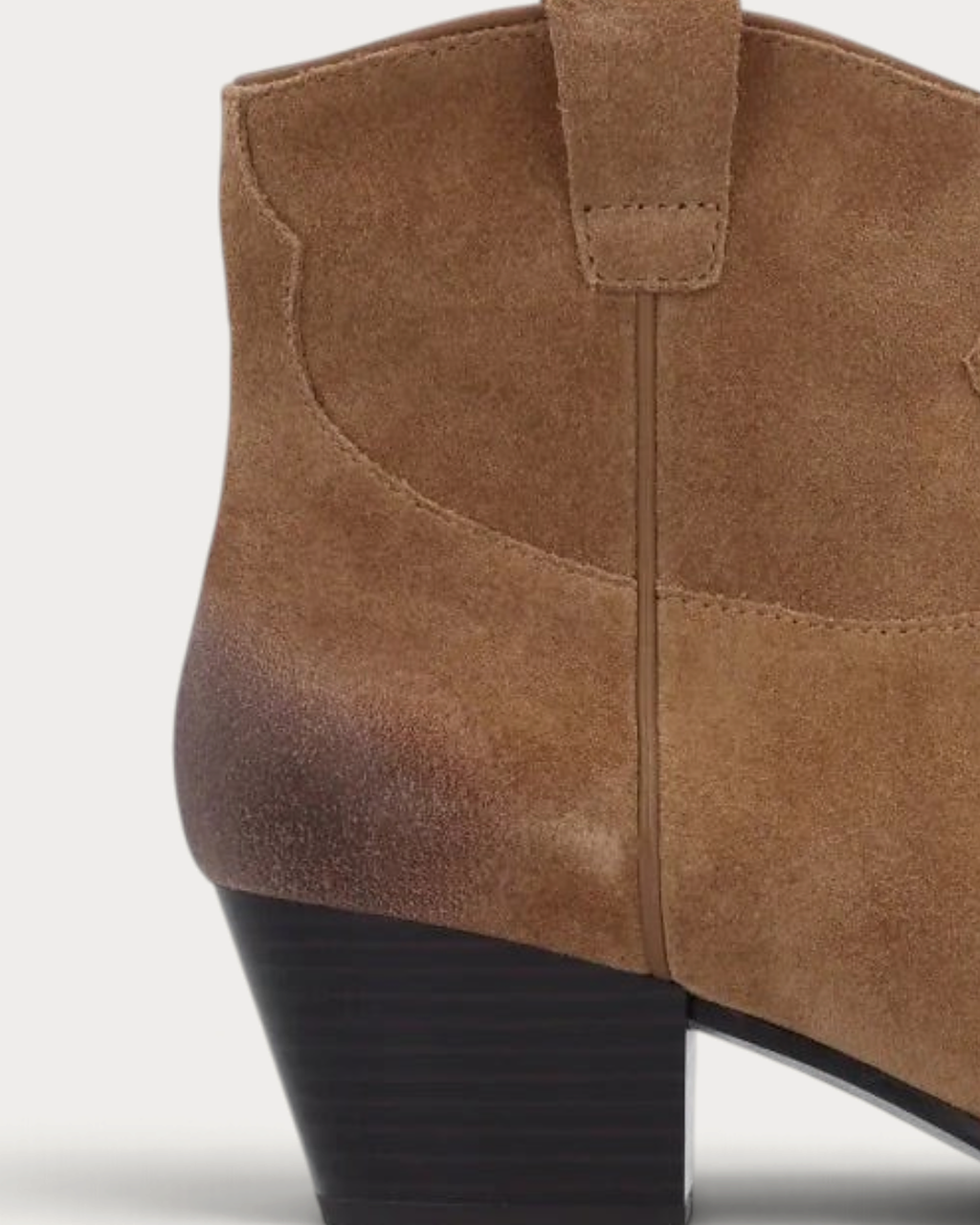 Ash Fame mid heel boot in Land - heel pull tab detail