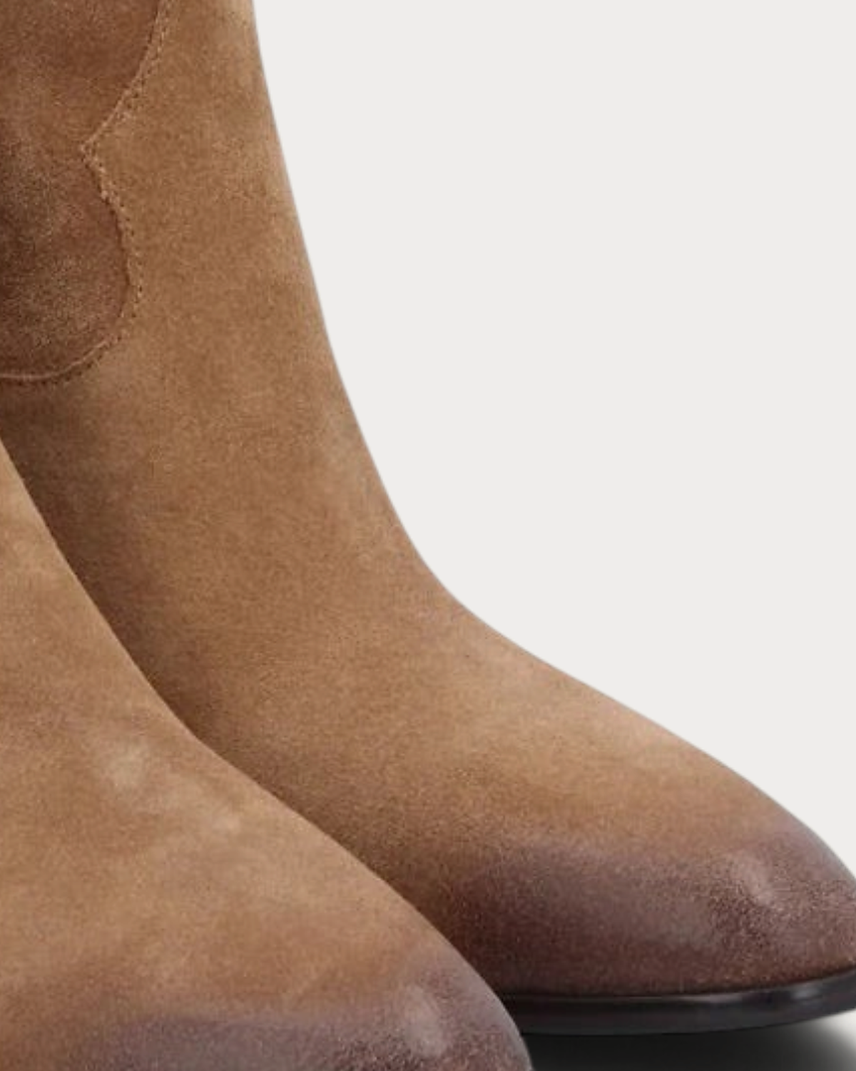 Ash Fame mid heel boot in Land - toe suede detail