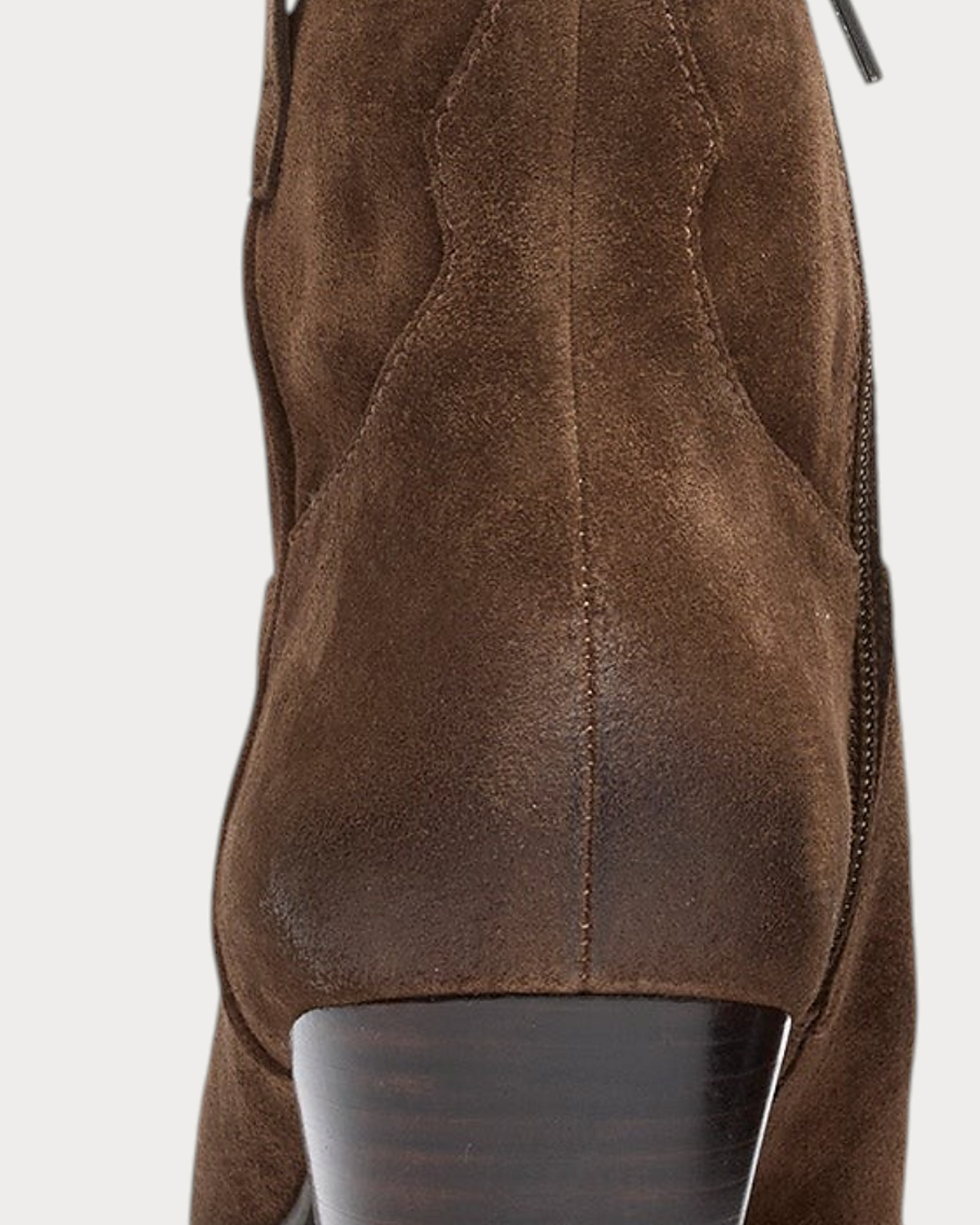 Ash Fame mid heel boot in mink - heel zip detail