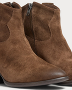 Ash Fame mid heel boot in mink - zip toe detail