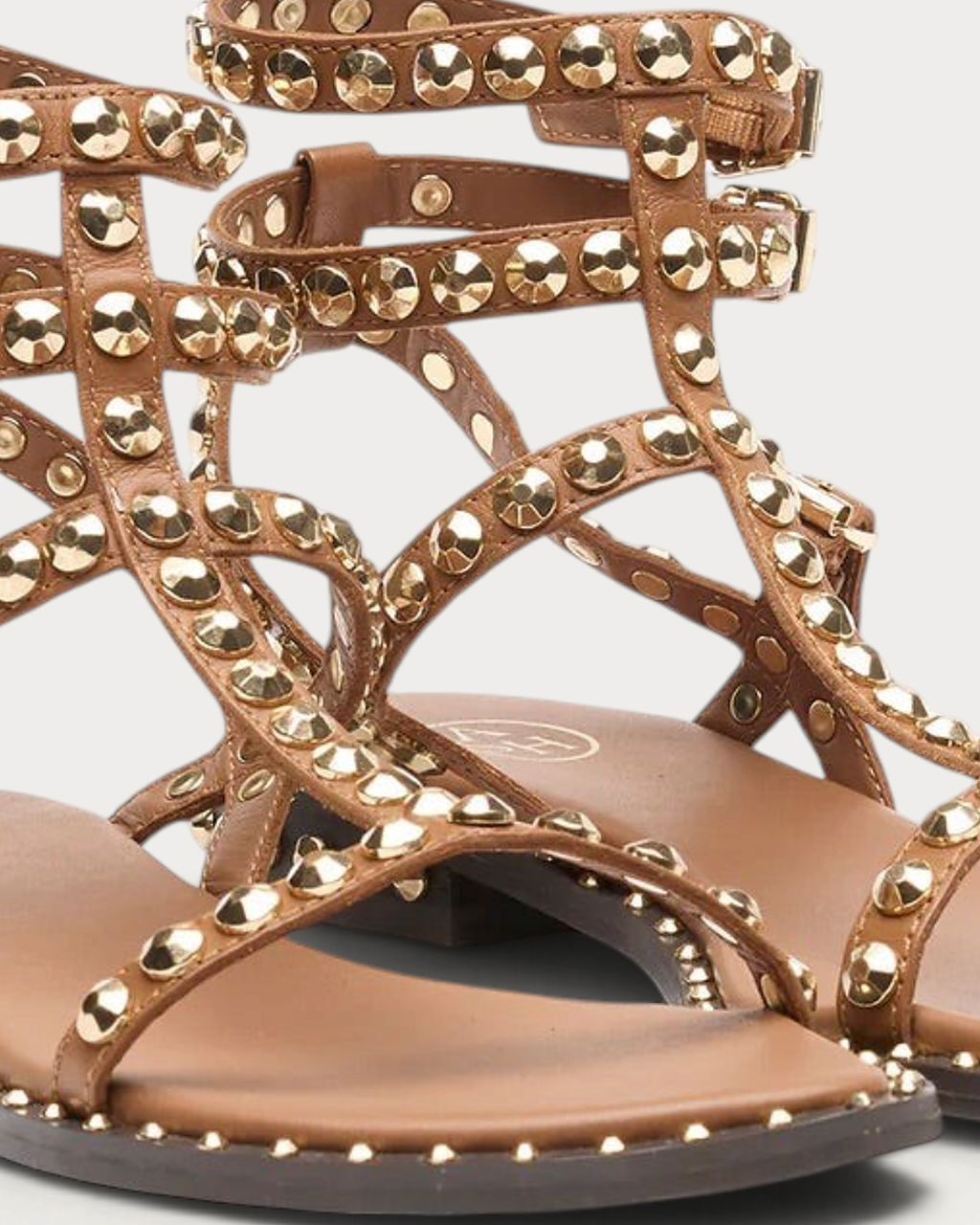 Ash Gladiator studded sandal in cinnamon - strap stud detail