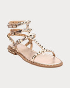 Ash Gladiator studded sandal in Luxor gold - three quarter view