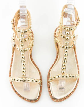 Gladiator Studded Sandal In Luxor Gold