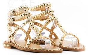 Gladiator Studded Sandal In Luxor Gold