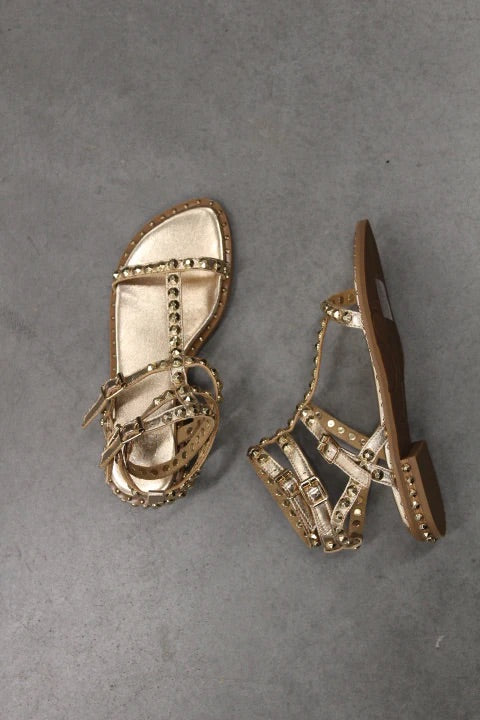 Gladiator Studded Sandal In Luxor Gold