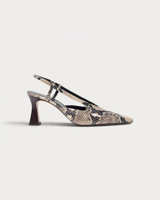 Augusta Snake Print Leather Sling Back - view 1