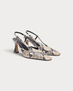 Augusta Snake Print Leather Sling Back - view 2