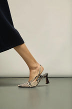 Augusta Snake Print Leather Sling Back - view 4