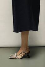 Augusta Snake Print Leather Sling Back - view 5