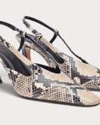 Augusta Snake Print Leather Sling Back - view 6
