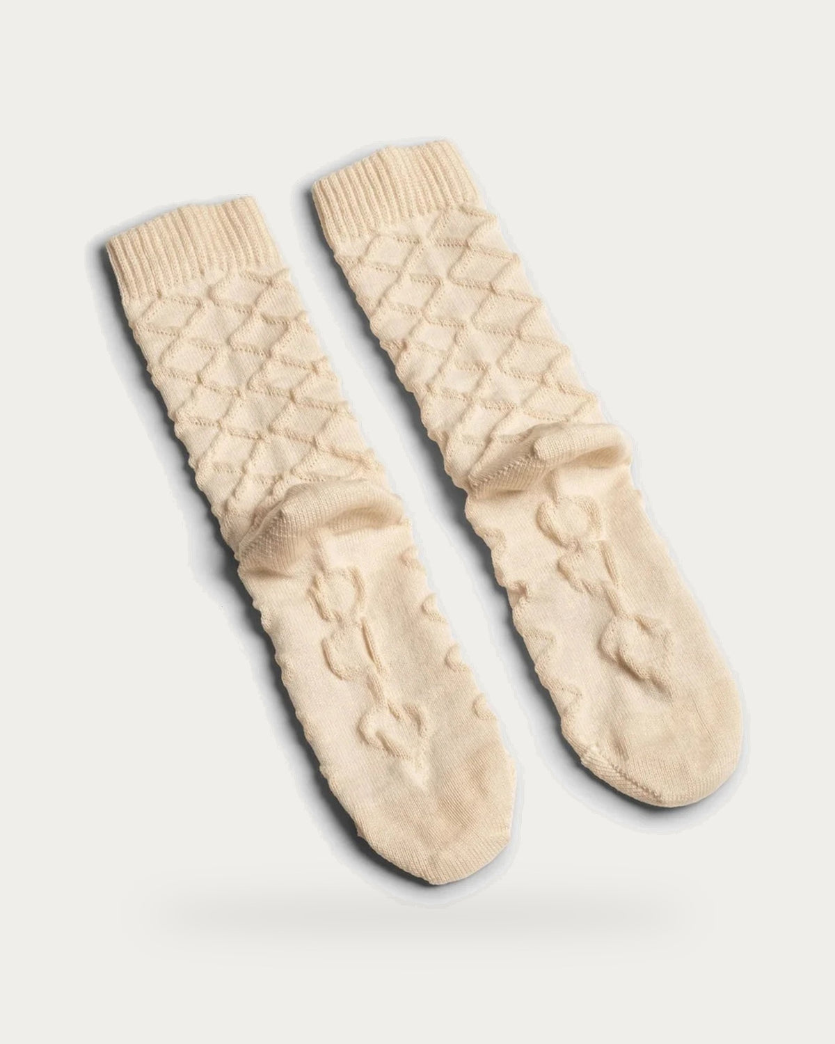 Aydo Studios Barasov Crossover Folded Light Socks – pair of socks on soft stone background