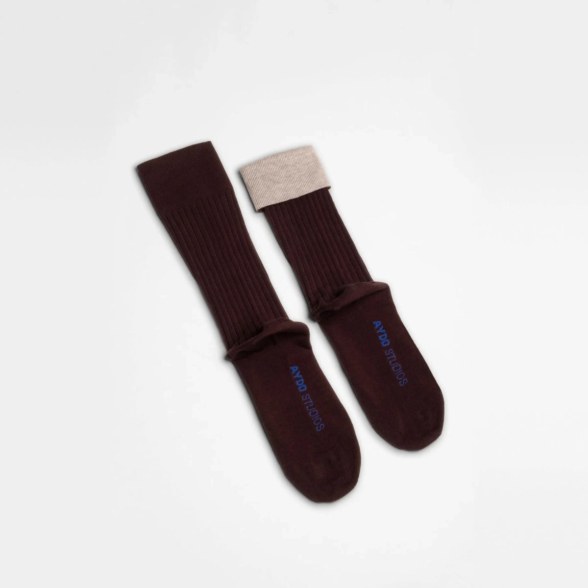 Aydo Studios Lublin Rhythm Blush Thread socks, overhead flat lay