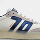 BACK70 Boston Ice White and Metallic Blue Sneaker, close-up detail