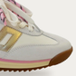 BACK70 Jogger Double Lace Nylon White Sneaker, toe detail
