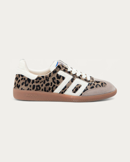 BACK70 Leo Cloud Taupe Leopard Print Sneaker, side profile