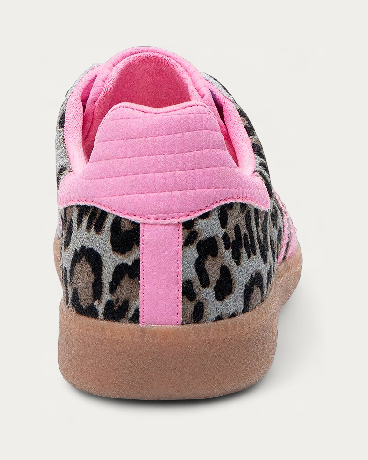 BACK70 Leo Pink Leopard Print Sneaker, back view