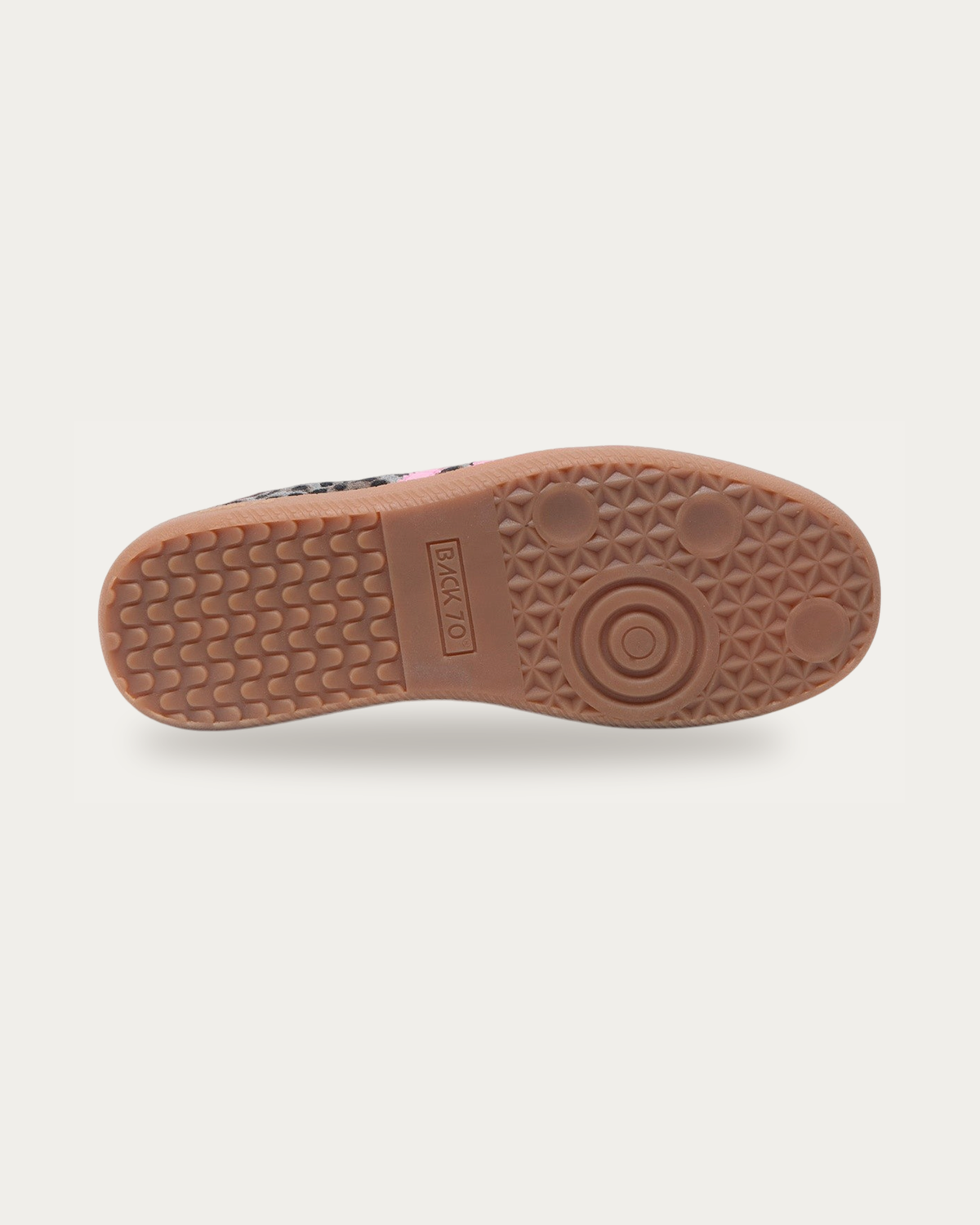 BACK70 Leo Pink Leopard Print Sneaker, outsole