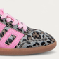 BACK70 Leo Pink Leopard Print Sneaker, toe detail