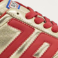 BACK70 Metallic Nappa Gold and Red Sneaker, upper detail