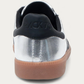 BACK70 Metallic Nappa Silver and Black Sneaker, back view