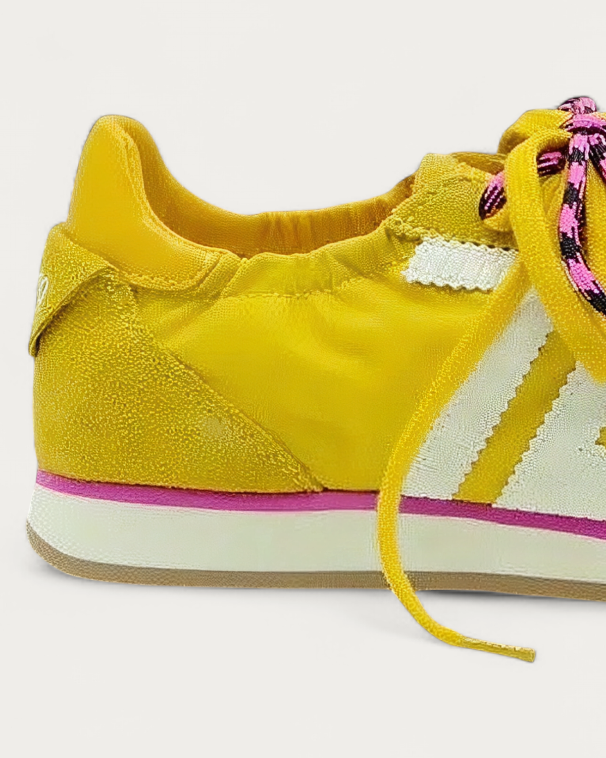 BACK70 Rocket Cotton Sun Yellow Sneaker, heel detail