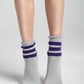Aydo Studios Baltic Core socks in Temporal Field, worn front view