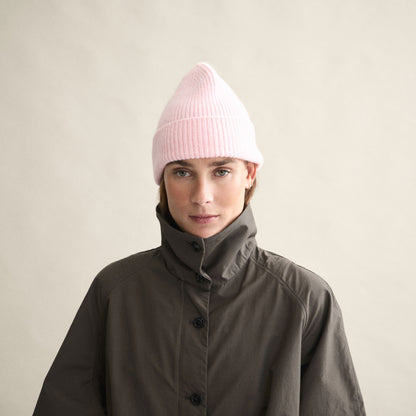 Ribbed Beanie In Blush