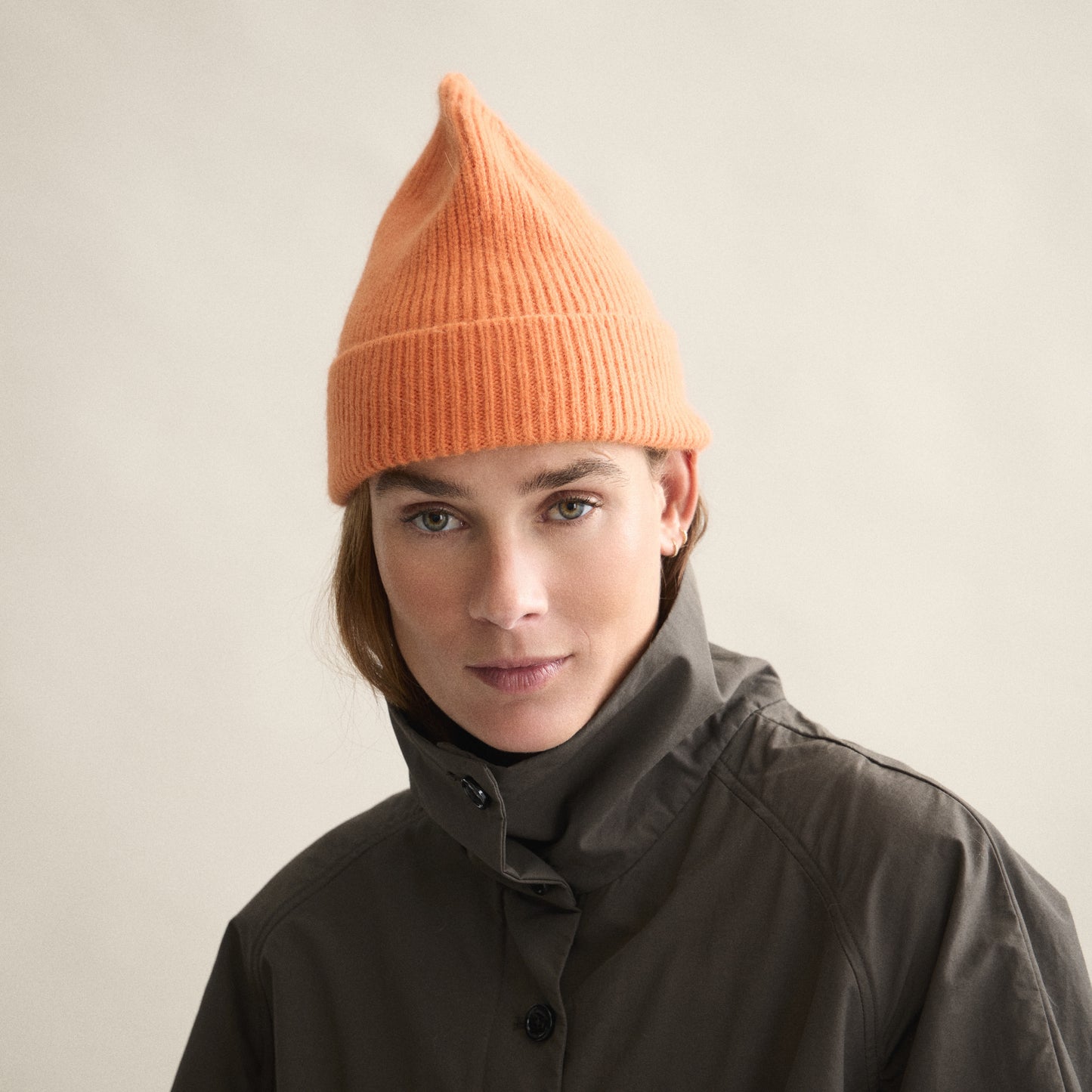 Ribbed Beanie In Flame