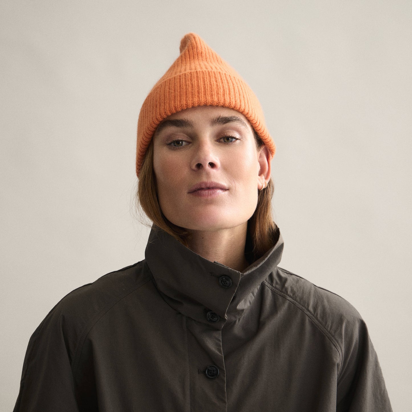 Ribbed Beanie In Flame