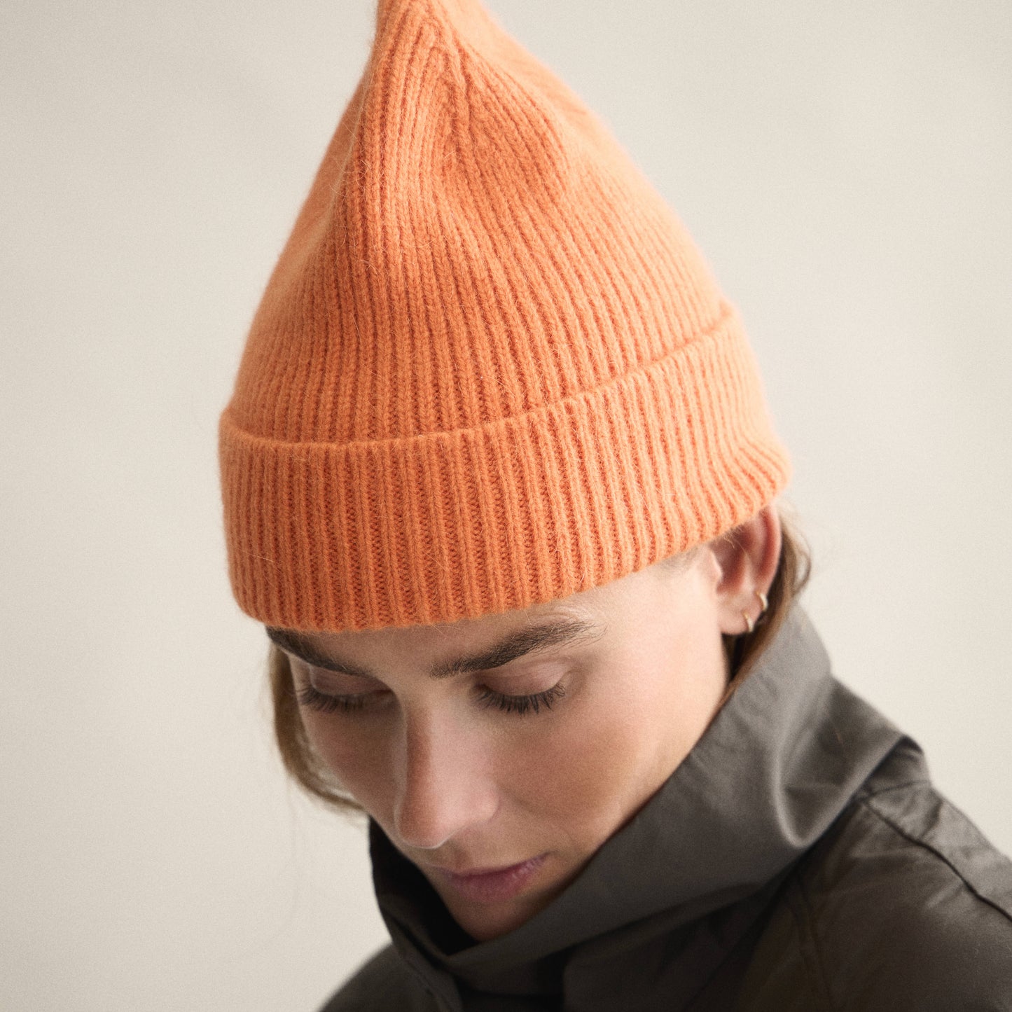 Ribbed Beanie In Flame